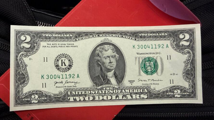 2ドル札！(@_@!)！